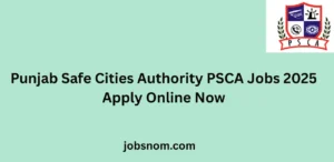 Punjab Safe Cities Authority PSCA Jobs 2025 Apply Online Now